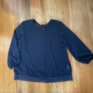 Eclair Sheer Navy Blouse